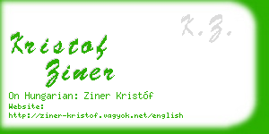 kristof ziner business card